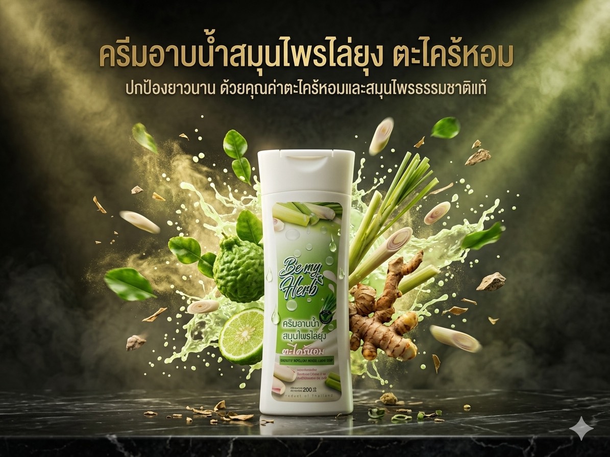 ครีมอาบน้ำสมุนไพรตะไคร้หอม ครีมอาบน้ำสมุนไพรตะไคร้หอม